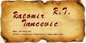Ratomir Tančević vizit kartica